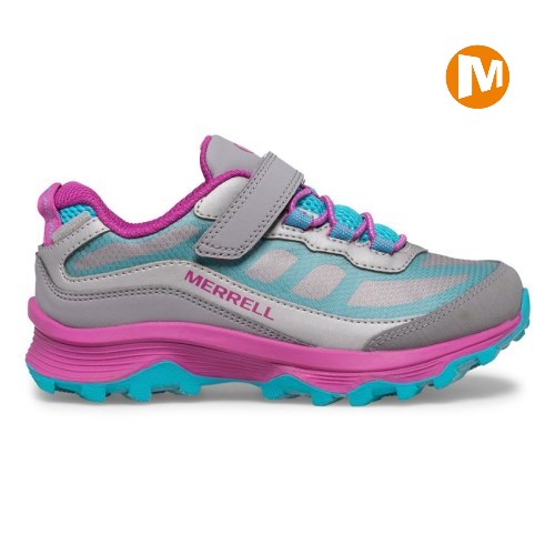 Merrell Moab Speed Low A/C Waterproof Sneaker Kinder Grau/Rosa [DE-XTRQF]